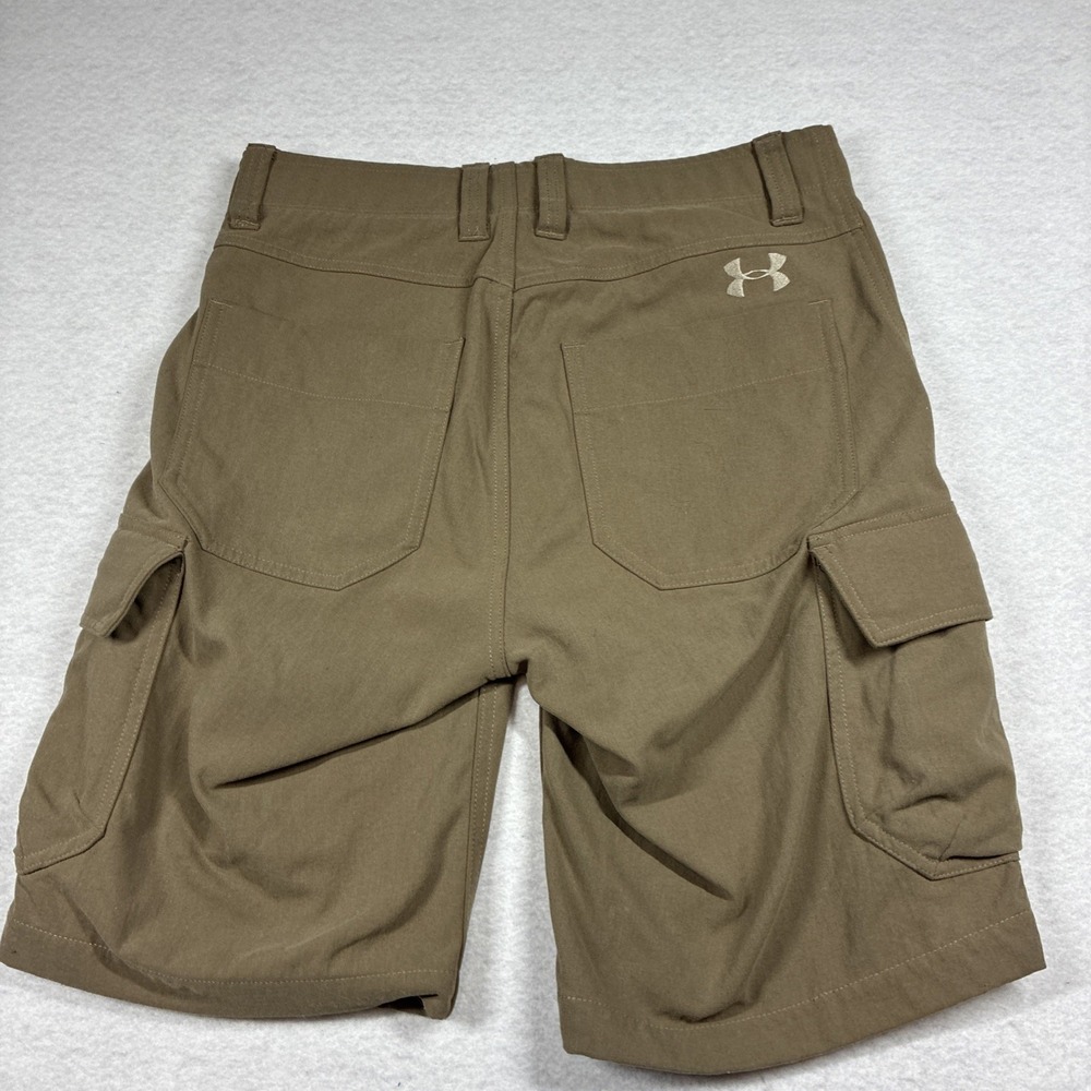 Under Armour Men's Cargo Shorts Brown Nylon Heavy Size 30 Utility Outdoors - Picture 3 of 8